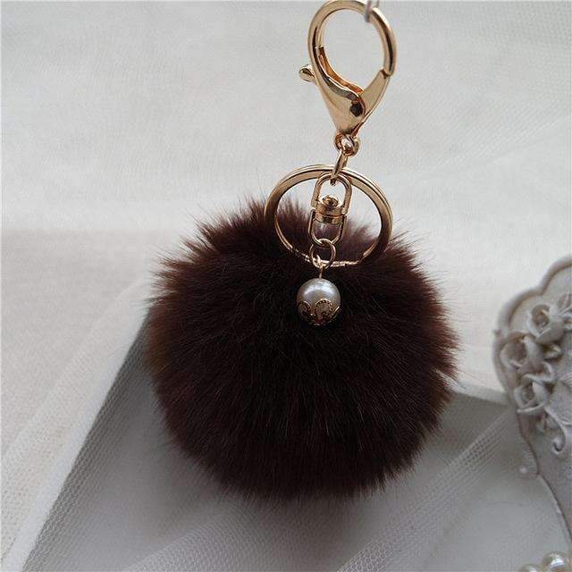 8cm Fluffy Keychain Fur Pom Pom Key Chain Faux Rabbit Hair Trinket For Bag Car Fur Ball Key Ring Golden Chaveiro llaveros-style2-JadeMoghul Inc.