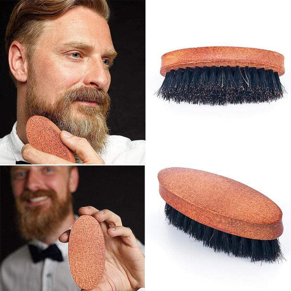 8cm Natural Boar Bristle Beard Brush For Men Bamboo Face Massage That Works Wonders To Comb Beards and Mustache Drop shipping AExp