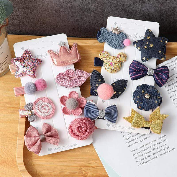 8Pcs hair clip set Girl Cute Hair bands Hair Accessories Bow Flower animal headwear Hairpins cartoon hair band Hairpin Headdress AExp