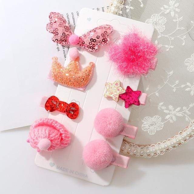 8Pcs hair clip set Girl Cute Hair bands Hair Accessories Bow Flower animal headwear Hairpins cartoon hair band Hairpin Headdress JadeMoghul Inc. 
