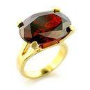 Gold Wedding Rings 8X102 Gold Brass Ring with AAA Grade CZ in Garnet