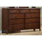 9 Drawer Wooden Dresser, Brown