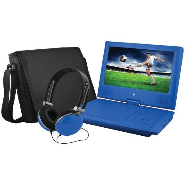 9" Portable DVD Player Bundles (Blue)-DVD Players & Recorders-JadeMoghul Inc.