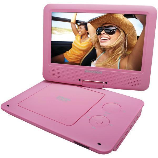 9" Portable DVD Player with 5-Hour Battery (Pink)-DVD Players & Recorders-JadeMoghul Inc.