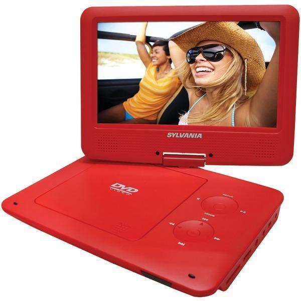 9" Portable DVD Player with 5-Hour Battery (Red)-DVD Players & Recorders-JadeMoghul Inc.