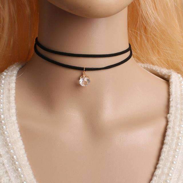 90's Inspired Gothic Lolita Punk Choker Necklace Black Velvet Suede Steampunk Torques Jewelry Statement Colar Christmas Gift-N758-JadeMoghul Inc.