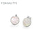 925 Sterling Silver And 18K Gold Tone Natural Shell Stud Earrings-Silver-10MM-JadeMoghul Inc.