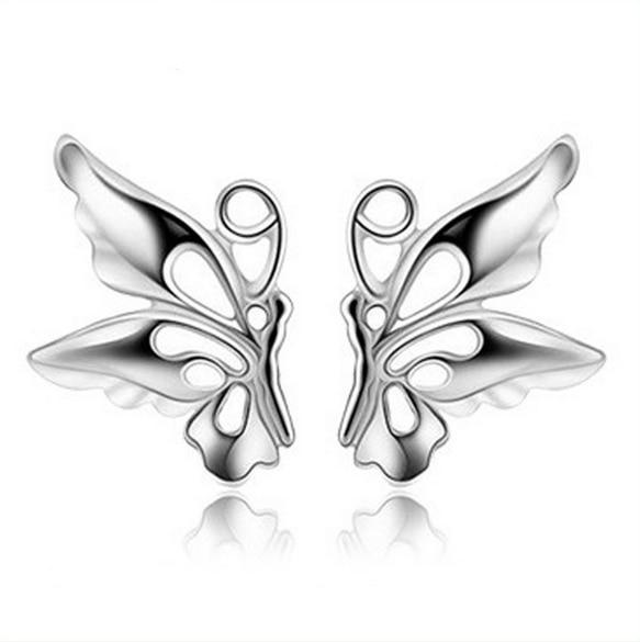 925 Sterling Silver Butterfly Stud Earrings-YS07 Butterfly-JadeMoghul Inc.