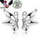 925 Sterling Silver Butterfly Stud Earrings-YS07 Butterfly-JadeMoghul Inc.
