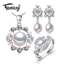 925 Sterling Silver Earrings, Pendant And Ring Set-White-Resizable-JadeMoghul Inc.