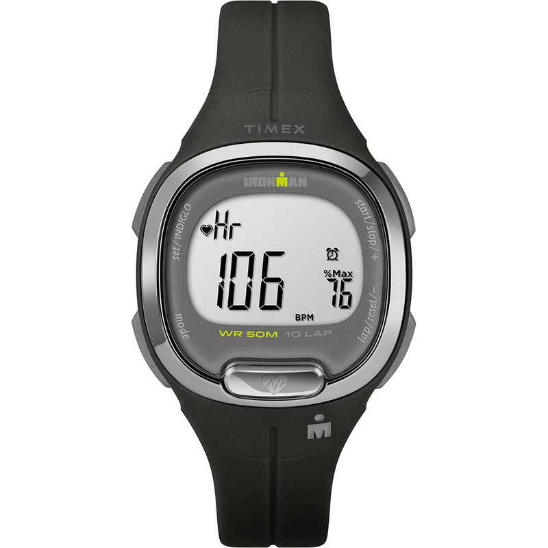 Timex IRONMAN Transit+ 33mm Resin Strap Activity  Heart Rate Watch - Black/Silver Tone [TW5M40500]