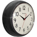 9.5" 1950's Retro Black Case Convex Glass Clock-Household Equipment & Accessories-JadeMoghul Inc.