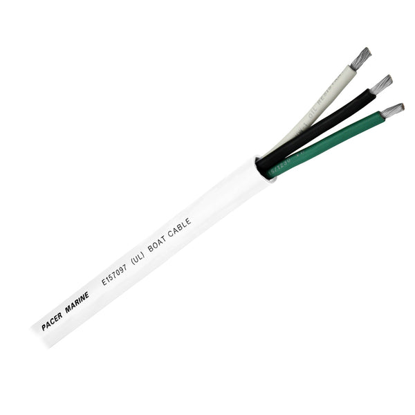 Pacer Round 3 Conductor Cable - 100 - 12/3 AWG - Black, Green  White [WR12/3-100]