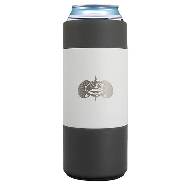 Toadfish Non-Tipping Slim Can Cooler + Adapter - 12oz - White [1043]