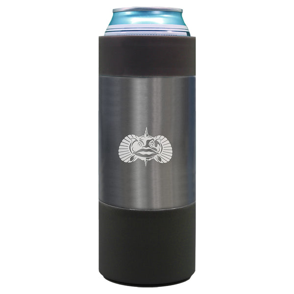 Toadfish Non-Tipping Slim Can Cooler + Adapter - 12oz - Graphite [1071]