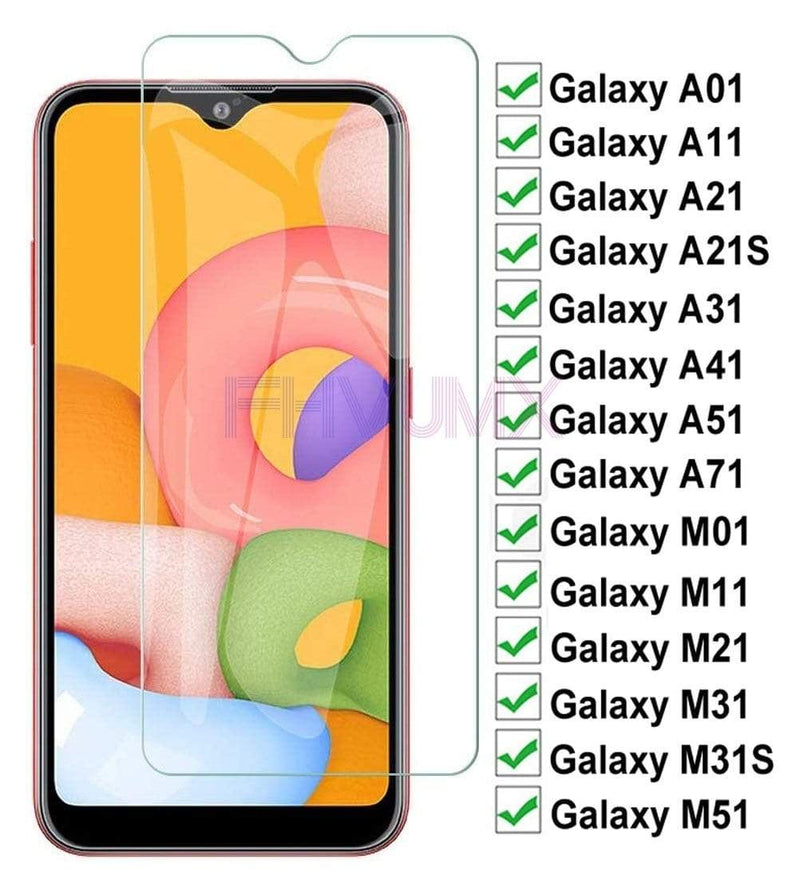9H Tempered Glass For Samsung Galaxy A01 A11 A21 A31 A41 A51 A71 Screen Protector Glass M01 M11 M21 M31 M51 Protective Film Case AExp