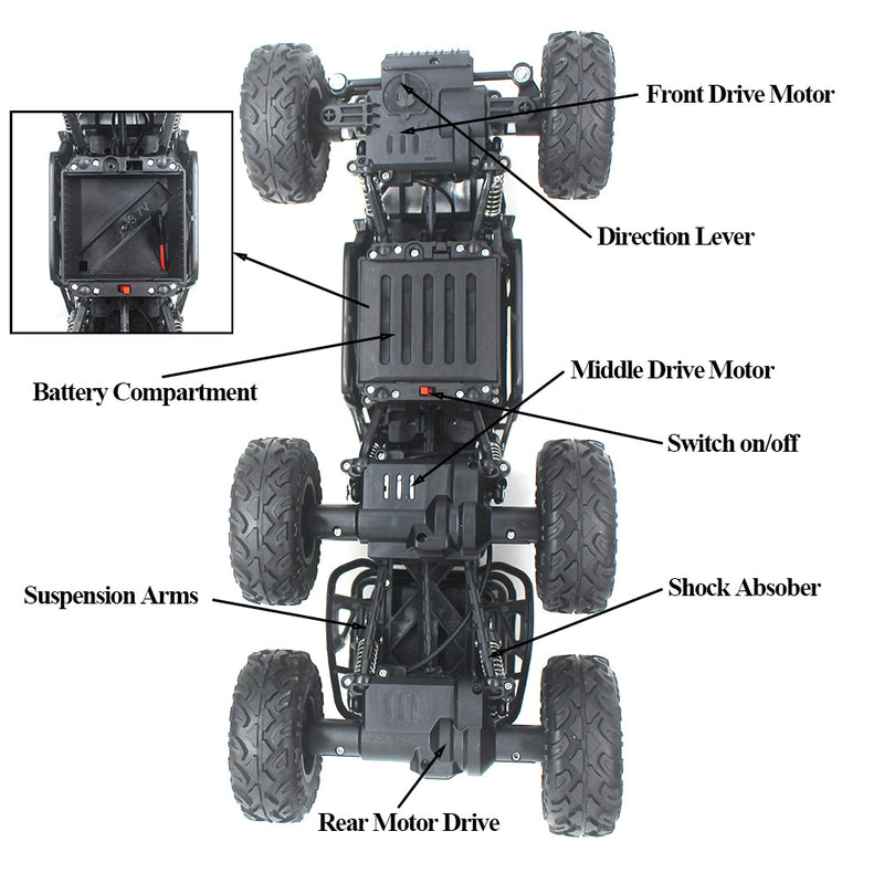Paisible Rock Crawler 4WD 6WD Off Road RC Car Remote Control Toy Machine On Radio Control 4x4 Drive Car Toy For Boys Gilrs 5514