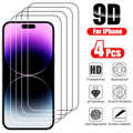 4Pcs Full Cover Tempered Glass For Iphone 14 13 12 Pro Max Mini 11 X Xs Xr Screen Protector For Iphone 14 Pro 8 7 Plus Film