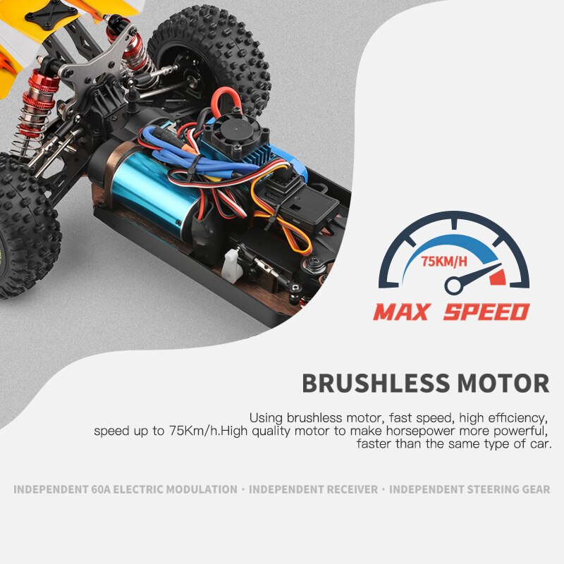 WLtoys 144010 144001 75KM/H 2.4G RC Car Brushless 4WD Electric High Speed Off-Road Remote Control Drift Toys for Children Racing