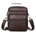 Men&#39;s Leather Shoulder Waist Bag Multi-function Mobile Phone Bag Head Layer Cowhide Body Bag Male Chest Bag Shoulder Bag