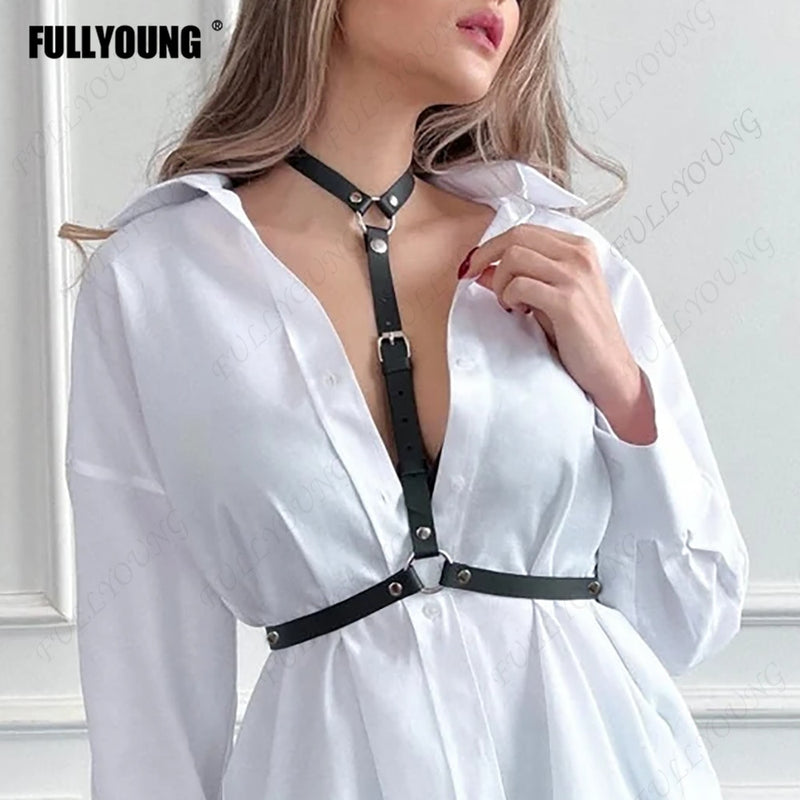 Women Sexy Garters faux Leather Women Body Bondage Cage Sculpting Harness Waist Belt Straps Suspenders Goth Harajuku Belt
