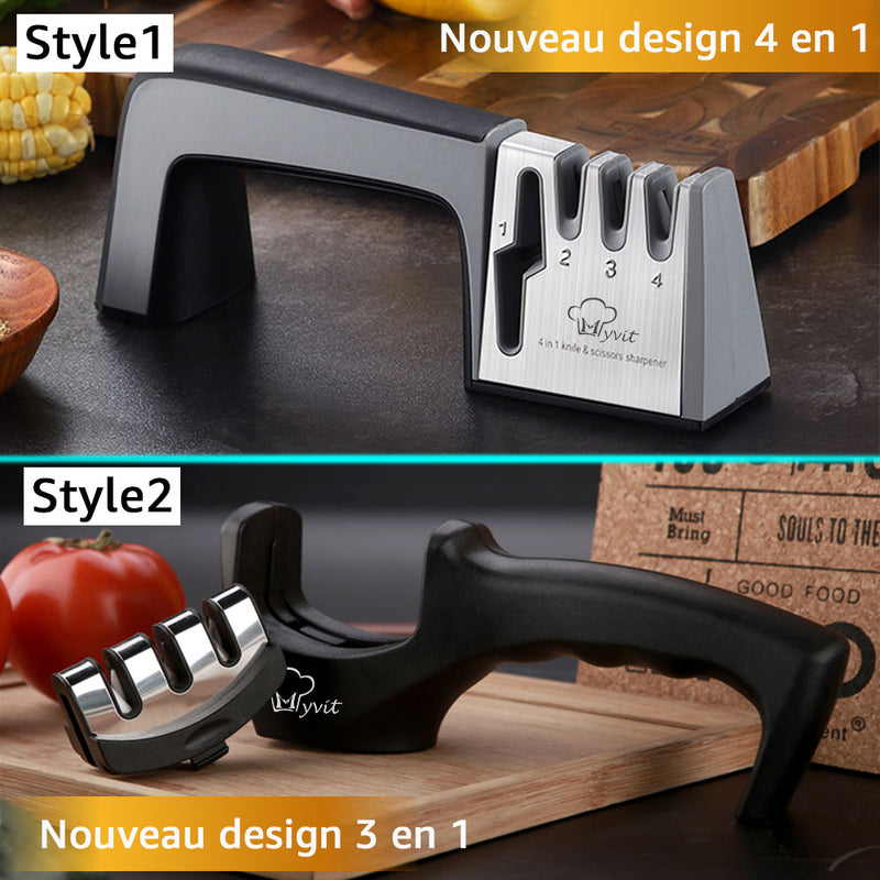 Knife Sharpener 4 in 1 Diamond Coated&amp;Fine Rod Knife Shears and Scissors Sharpening stone System Stainless Steel Blades