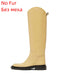 QUTAA 2023 Ins Brand Women Genuine Leather Knee High Boots Low Heel Motorcycle Warm Long Boots Woman Shoes Black Size 34-42