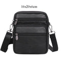 Men&#39;s Leather Shoulder Waist Bag Multi-function Mobile Phone Bag Head Layer Cowhide Body Bag Male Chest Bag Shoulder Bag