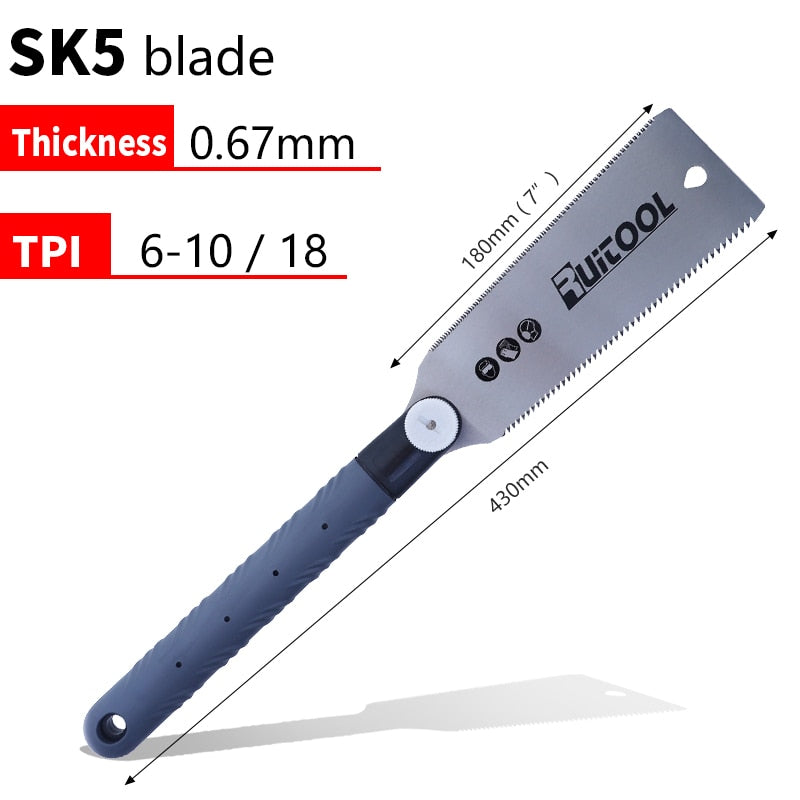 Ryoba Japanese Saw 3-Edge Tooth Pull Saws Flexible Flush Cut Hand Saw for Tenon Wood Fine Cutting Woodworking