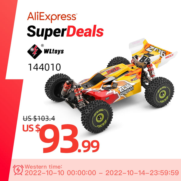 WLtoys 144010 144001 75KM/H 2.4G RC Car Brushless 4WD Electric High Speed Off-Road Remote Control Drift Toys for Children Racing
