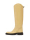 QUTAA 2023 Ins Brand Women Genuine Leather Knee High Boots Low Heel Motorcycle Warm Long Boots Woman Shoes Black Size 34-42