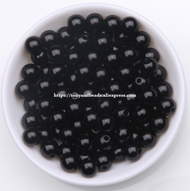 Acrylic Imitation Pearl Round Ball Spacer Beads 4 6 8 10 12MM Pick Size For Jewelry Making