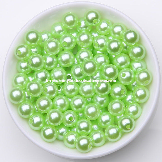 Acrylic Imitation Pearl Round Ball Spacer Beads 4 6 8 10 12MM Pick Size For Jewelry Making