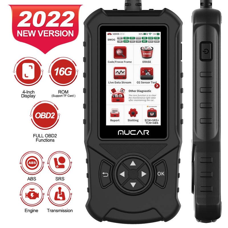 MUCAR CDE900 OBD2 Car Scanner Auto Diagnostic Tool ECM TCM ABS SRS 2+16G Code Reader OBD2 Automotive Diagnosis Wifi Free Update