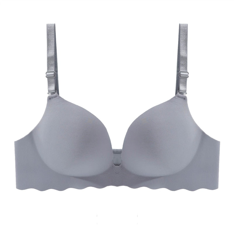 Women Seamless Bra Sexy Push Up Bralette Underwear Wireless Female Lingerie Fashion Letter Pattern Bras Three Quarters(3/4 Cup)