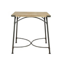 Industrial Square Shaped Wood and Metal Counter Height Table, Brown and Gray-Bar Tables-Brown and Gray-Metal and Wood-JadeMoghul Inc.