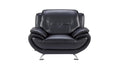 Leatherette Upholstered Wooden Chair with Bustle Back and Stainless Steel Legs, Black-Dining Chairs-Black-Wood, stainless steel and faux leather-JadeMoghul Inc.
