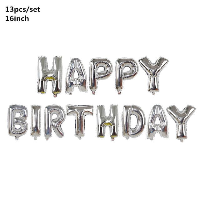 Black Gold Happy Birthday Banner Balloons Helium Number Foil Balloon for Baby Boy Kids Adult 18 30 Birthday Party Decorations