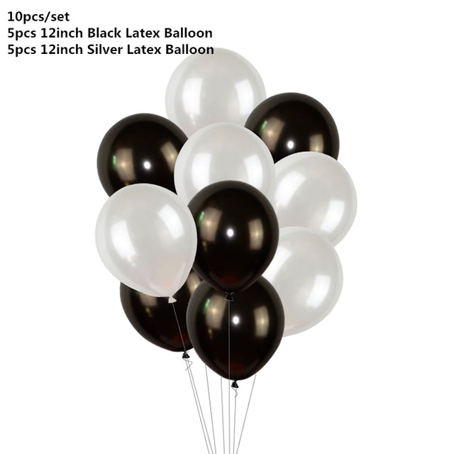 Black Gold Happy Birthday Banner Balloons Helium Number Foil Balloon for Baby Boy Kids Adult 18 30 Birthday Party Decorations