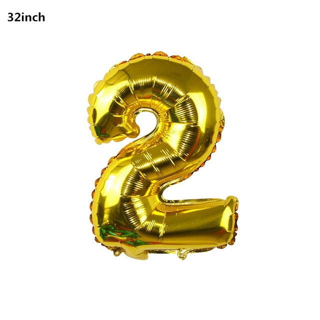 Black Gold Happy Birthday Banner Balloons Helium Number Foil Balloon for Baby Boy Kids Adult 18 30 Birthday Party Decorations