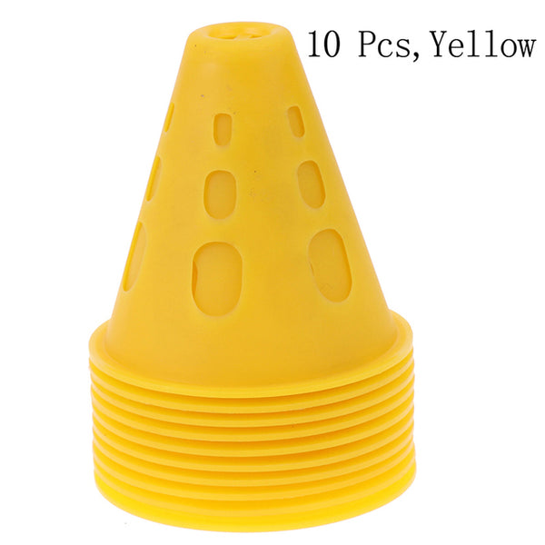 Brand New 10Pcs/Lot Sport Football Soccer Rugby Training Cone Cylinder Outdoor Football Train Obstacles For Roller Skating