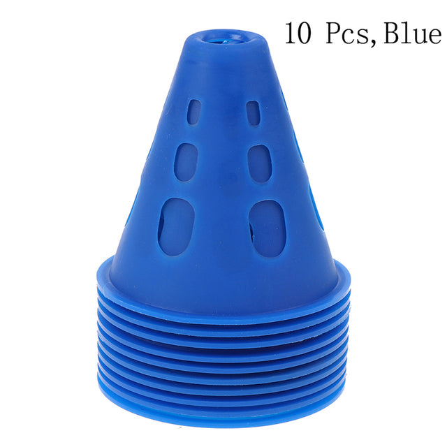 Brand New 10Pcs/Lot Sport Football Soccer Rugby Training Cone Cylinder Outdoor Football Train Obstacles For Roller Skating