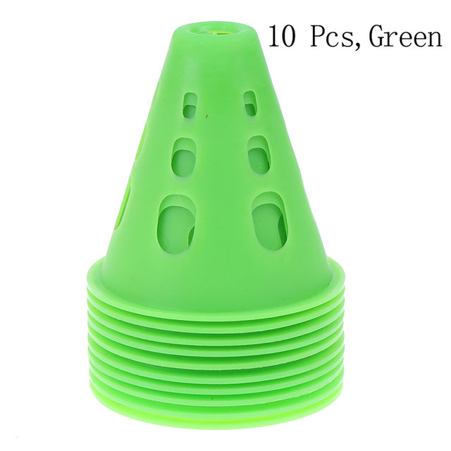 Brand New 10Pcs/Lot Sport Football Soccer Rugby Training Cone Cylinder Outdoor Football Train Obstacles For Roller Skating