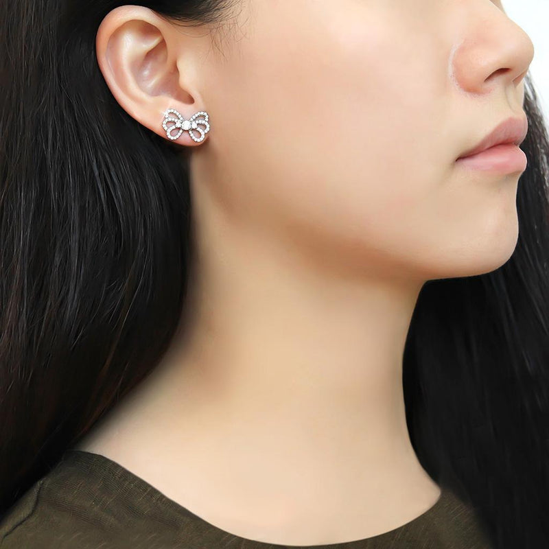 Cute Earrings DA067 Stainless Steel Earrings with AAA Grade CZ