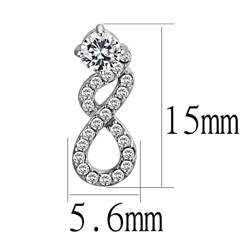 BridalEarrings DA203 Stainless Steel Earrings with AAA Grade CZ