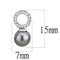 BridalEarrings DA221 Stainless Steel Earrings with Synthetic in Gray