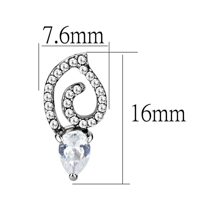 BridalEarrings DA291 Stainless Steel Earrings with AAA Grade CZ