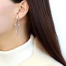 BridalEarrings DA299 Stainless Steel Earrings with Synthetic in White