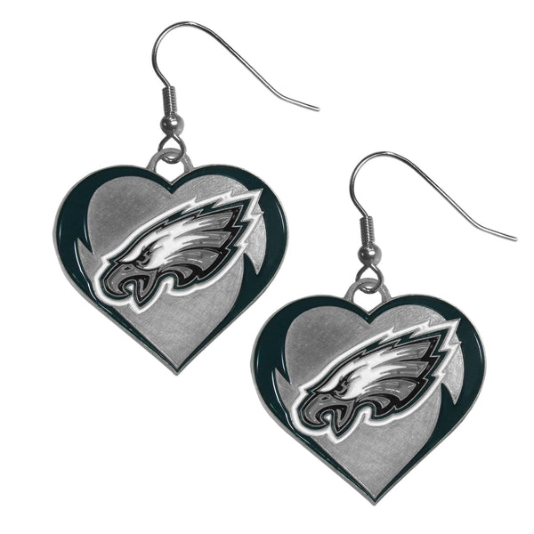 Philadelphia Eagles Heart Dangle Earrings For Men