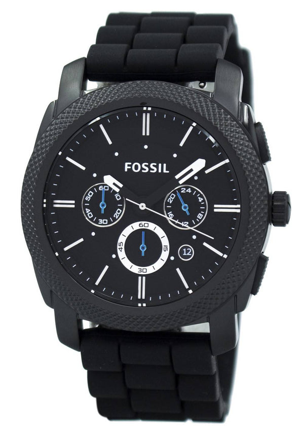 Fossil Machine Chronograph Black Silicone Strap FS4487 Men's Watch